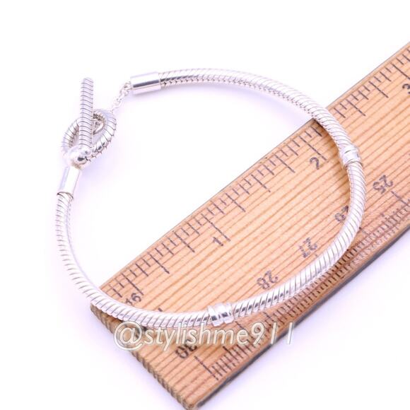 Authentic PANDORA T-Bar Snake Chain Bracelet - 599082C00 - Picture 8 of 9